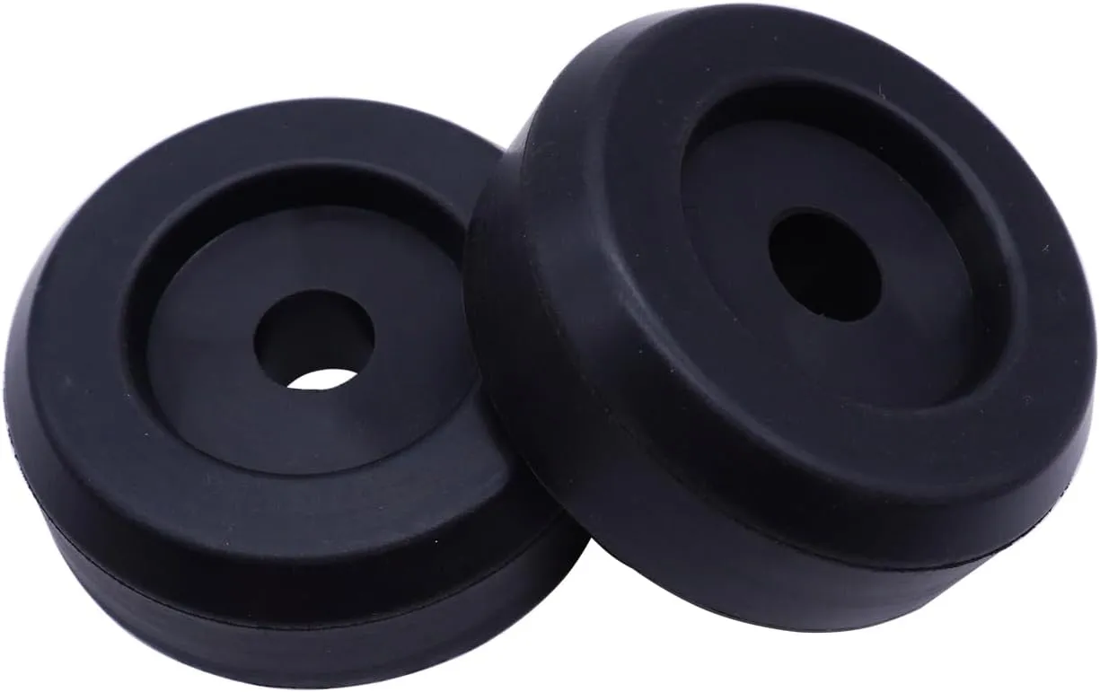 2 Pack 3.4 Inch Diameter Boat Trailer Black Molded Rubber Keel Roller