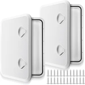 2 Pcs Marine Boat Deck Hatch Boat Access Hatch & Lid, 180 Hinge Strong Recessed Handle for Marine Yacht Rv Truck Vent Accessories, Easy to Install