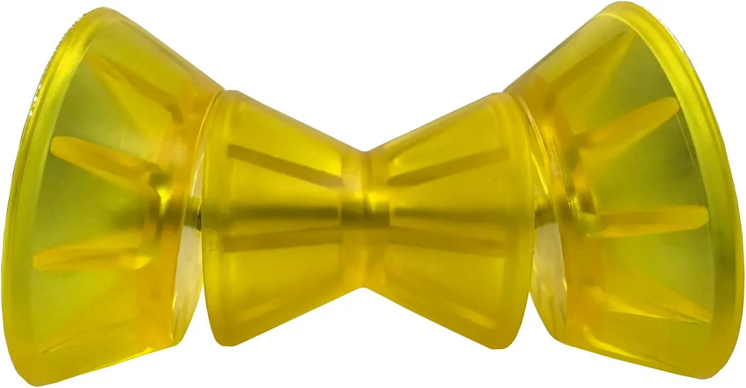 3 Inch 4 Inch Boat Trailer Roller Assembly Bow Stop Bell Roller with 1/2 Inch Shaft PVC Material Amber Color