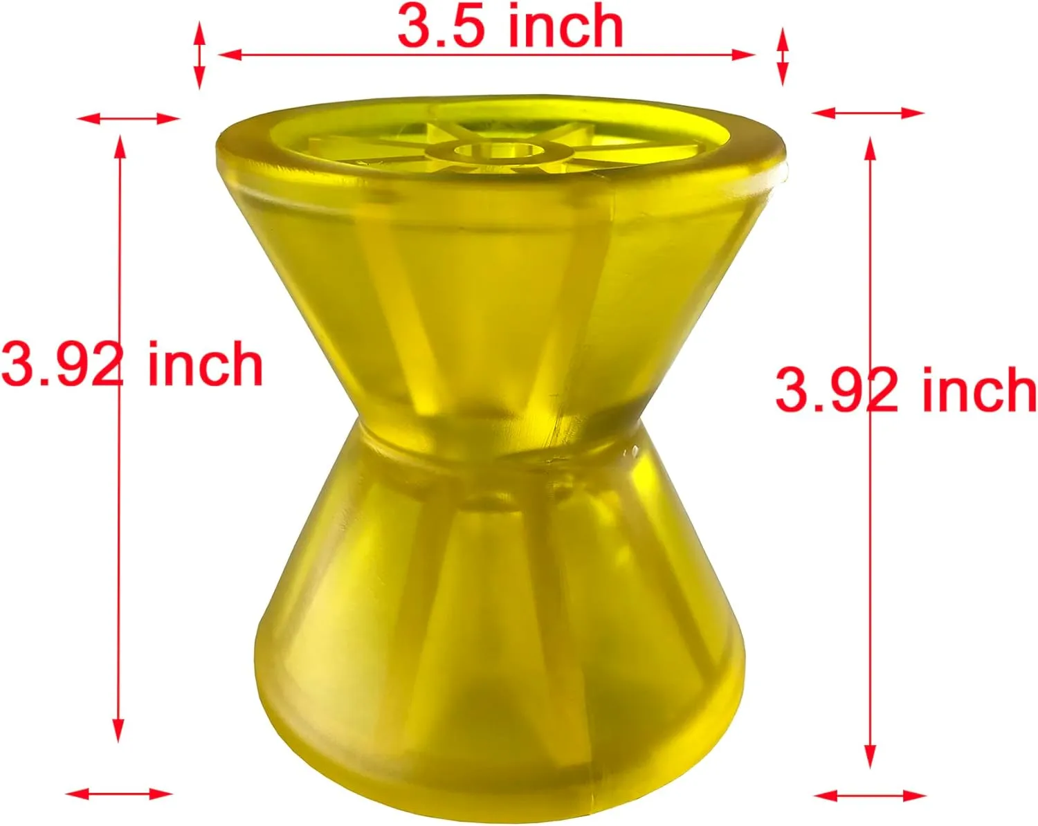 3 Inch 4 Inch Boat Trailer Roller Assembly Bow Stop Bell Roller with 1/2 Inch Shaft PVC Material Amber Color