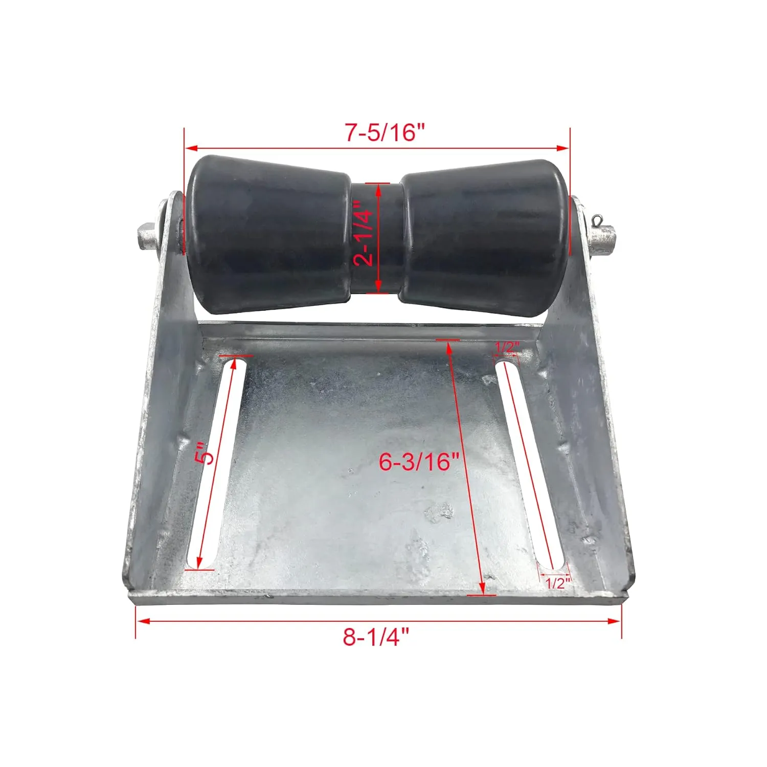 8 inch Boat Trailer Keel Roller with Bracket Assembly Kit Boat Trailer Roller Galvanized Steel Black Rubber