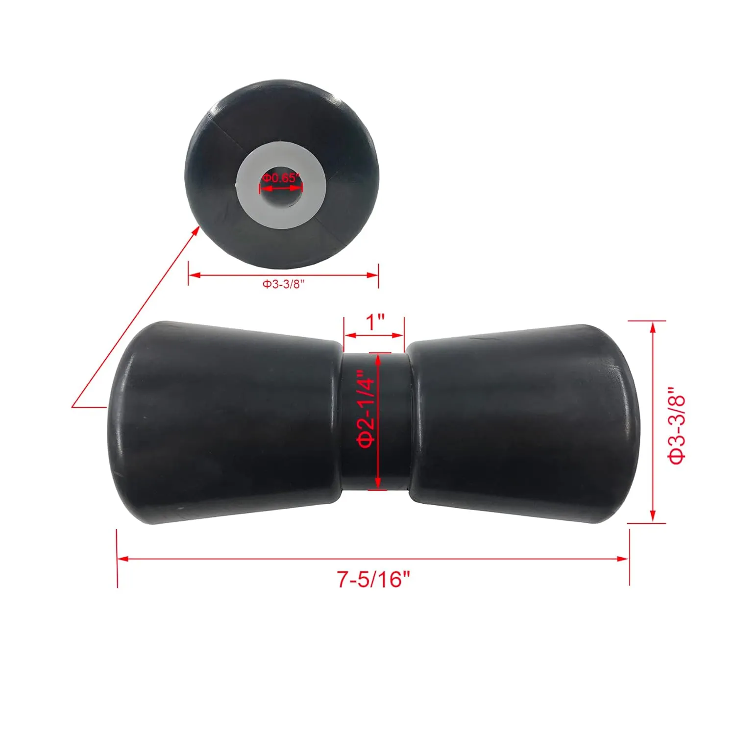8 inch Boat Trailer Keel Roller with Bracket Assembly Kit Boat Trailer Roller Galvanized Steel Black Rubber