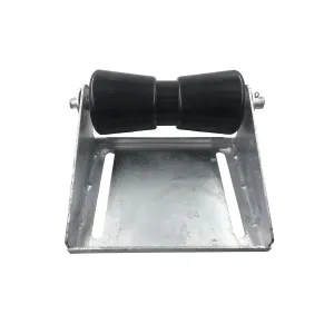 8 inch Boat Trailer Keel Roller with Bracket Assembly Kit Boat Trailer Roller Galvanized Steel Black Rubber