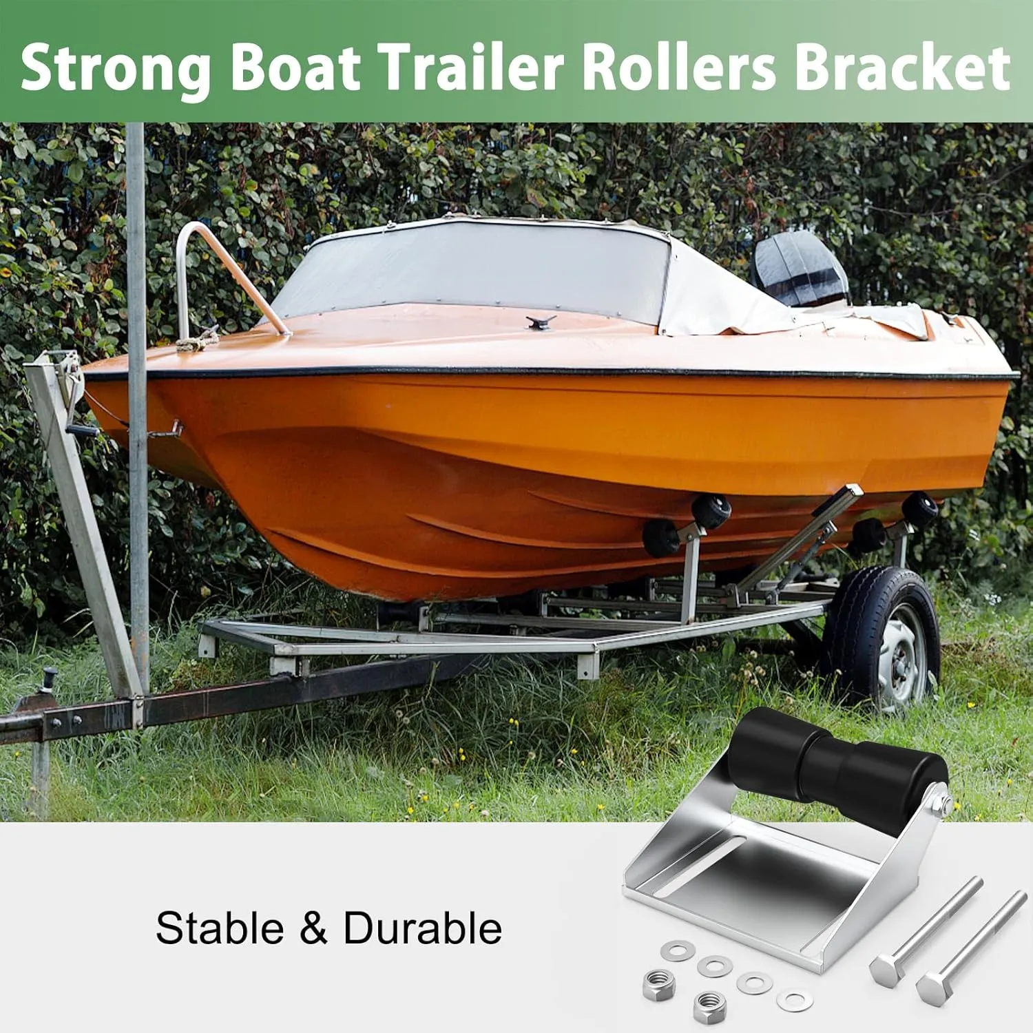8inch/10inch/12inch Boat Trailer Roller with Bracket Keel Roller Assembly Kit for Boat Trailer, Boat Trailer Keel Roller Bracket