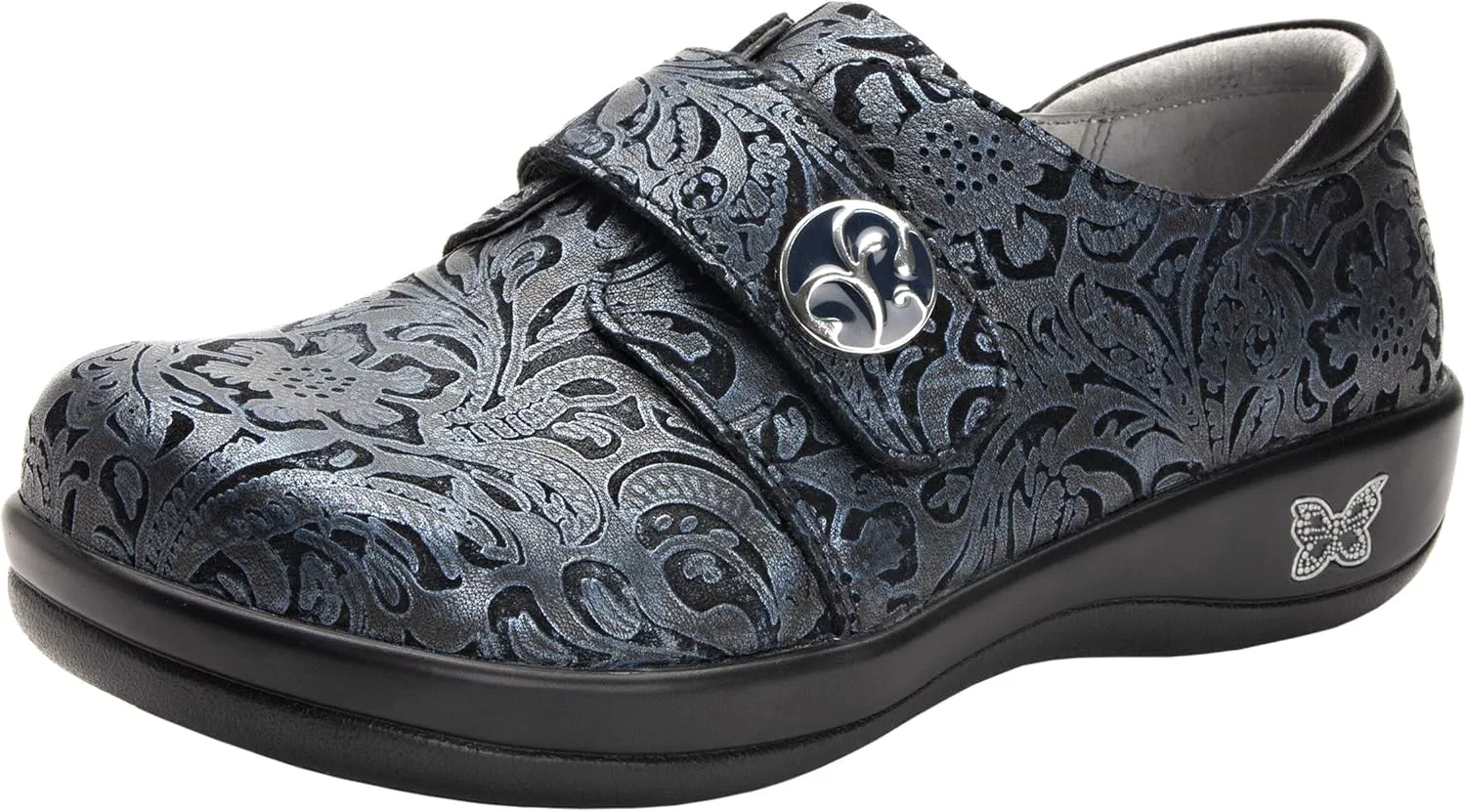 Alegria Women's Joleen Navy Swish Leather Shoes 7-7.5 Wide Width US