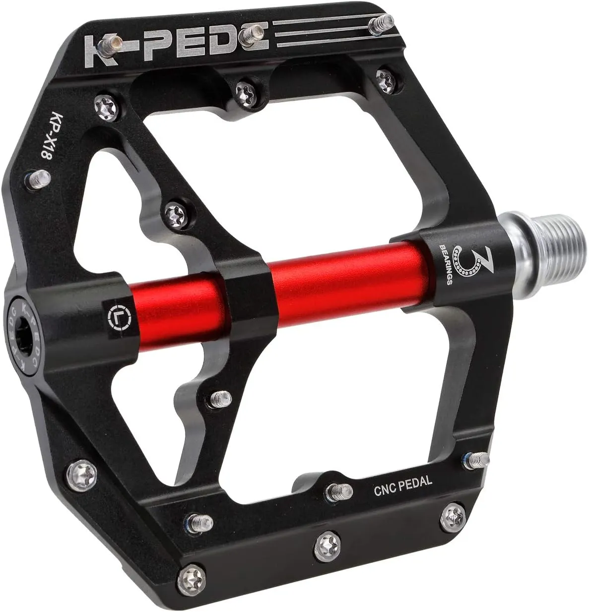 Aluminum Alloy 9/16" Bike Pedal MTB Wide Platform Flat Non-Slip Bicycle Pedals with 3 Bearings for Mountain Bikes, Road, BMX