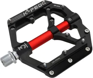 Aluminum Alloy 9/16" Bike Pedal MTB Wide Platform Flat Non-Slip Bicycle Pedals with 3 Bearings for Mountain Bikes, Road, BMX