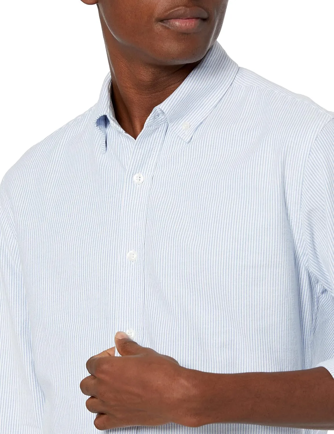 Amazon Essentials Men's Long-Sleeve Regular-Fit Stretch Oxford Shirt (Available in Big & Tall)