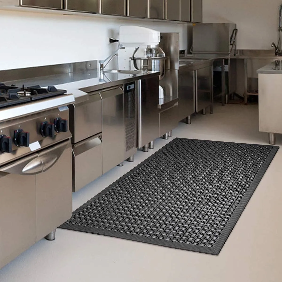 Anti Fatigue Rubber Floor Mat 2 Pack Restaurant Kitchen Mats for Floors Rubber Non-Slip Bar Floor Mats Door mat Drainage Mats Utility Garage Indoor Outdoor Use 36 x 60 Inches
