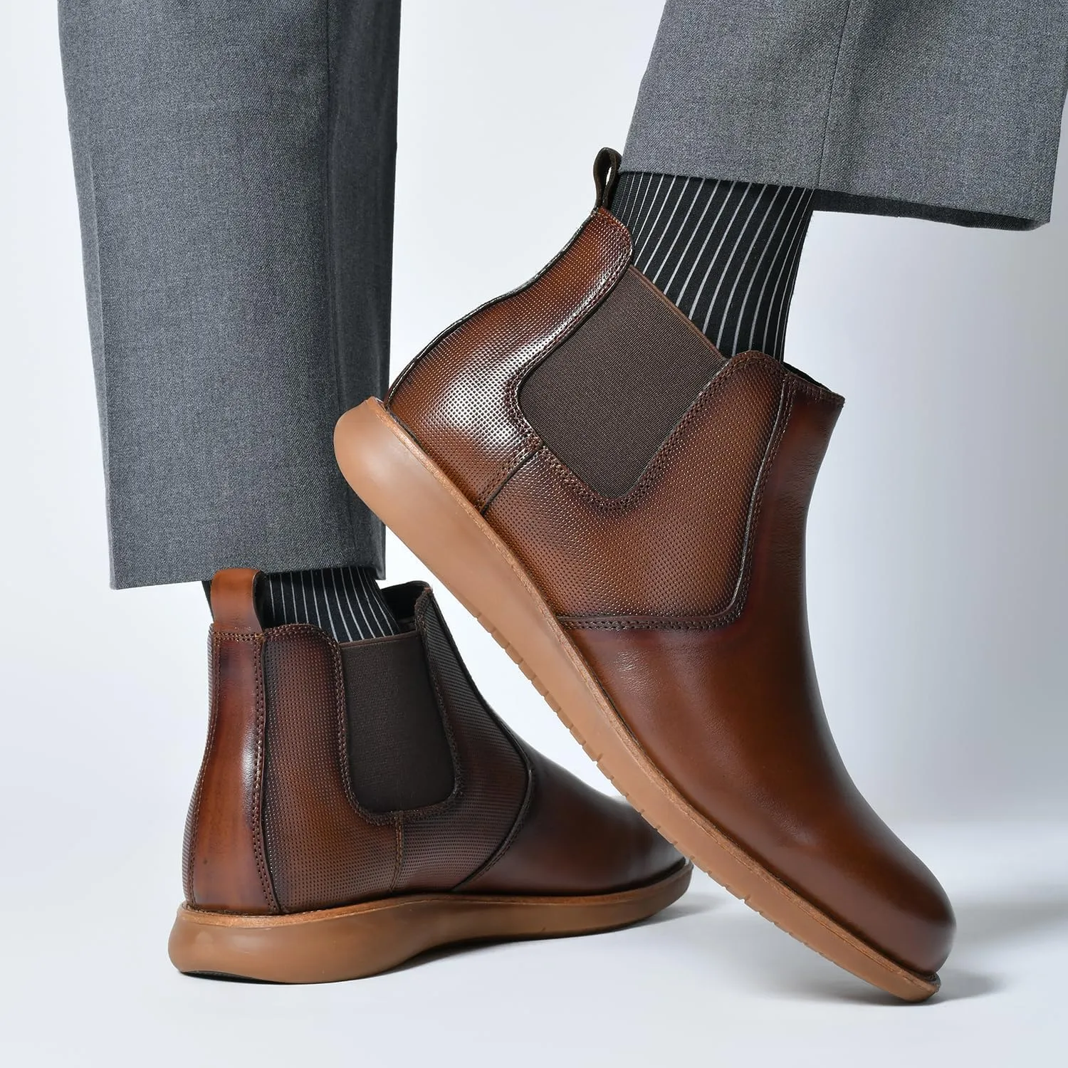 Arkbird Men's Brown Oxford Dress Boots