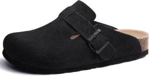 Asgard Suede Clogs Mules Potato Shoes with Comfort Cork Footbed - Wide Feet Please Half Size UP