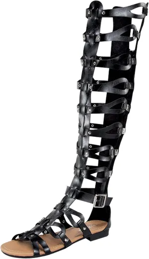Atta 17 Womens Knee High Caged Gladiator Strappy Flat Sandals