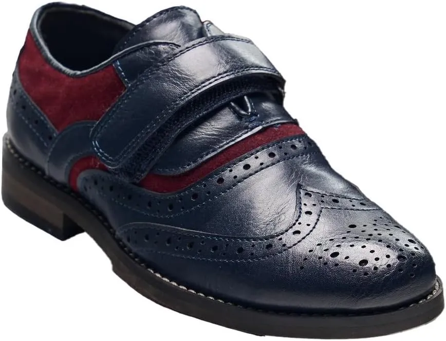 Baby Boys Suede-Leather Wingtip Brogue Oxford Shoes for Weddings & Special Occasions