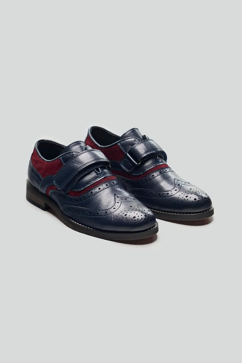 Baby Boys Suede-Leather Wingtip Brogue Oxford Shoes for Weddings & Special Occasions