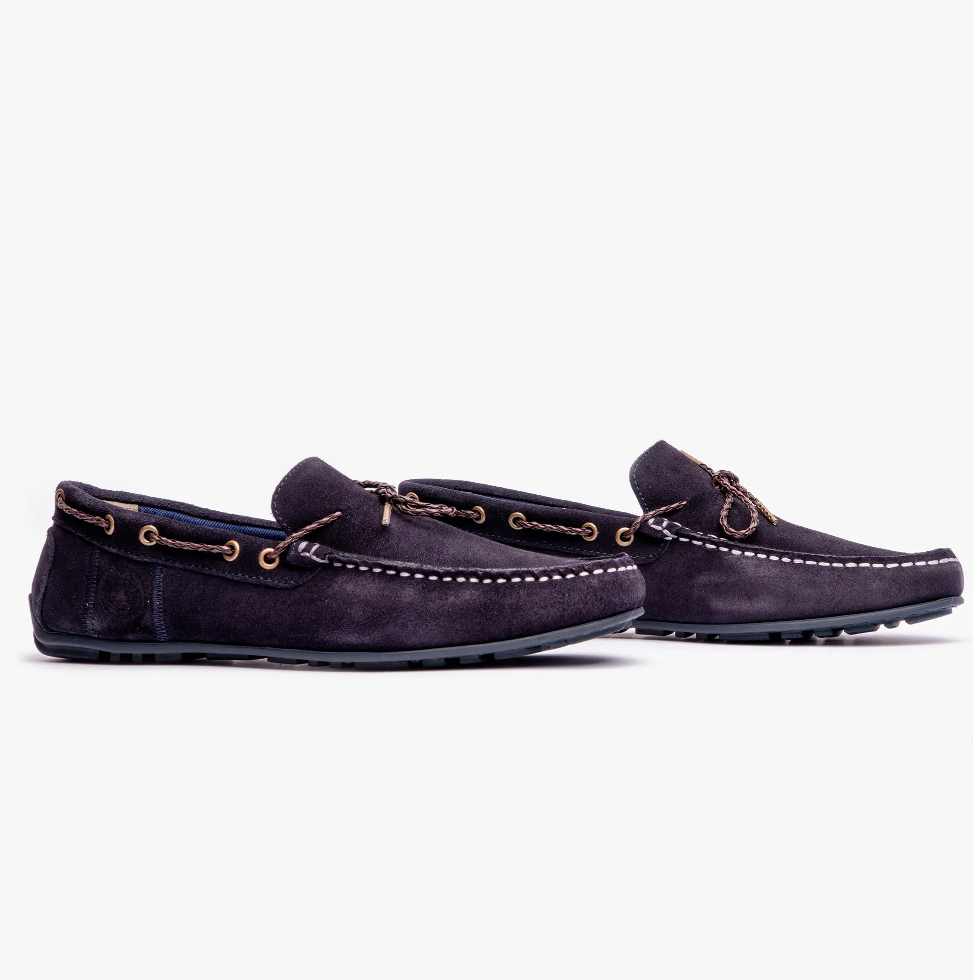 Barbour JENSON Mens Boat Shoes Navy Suede