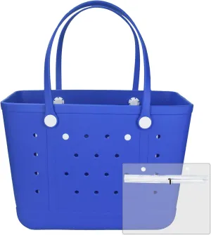 Beach Bag, Waterproof Beach Tote, Rubber XL Tote Bag, Washable and Durable Open Handbag for Boat Pool Sports Gym
