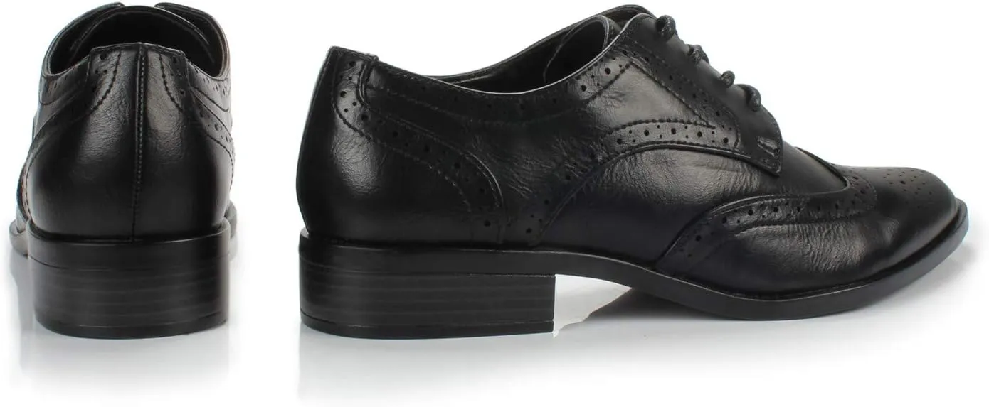 Berry Women's Comfortable Low Heels Casual Oxford Perforated Brogue Daily Shoe