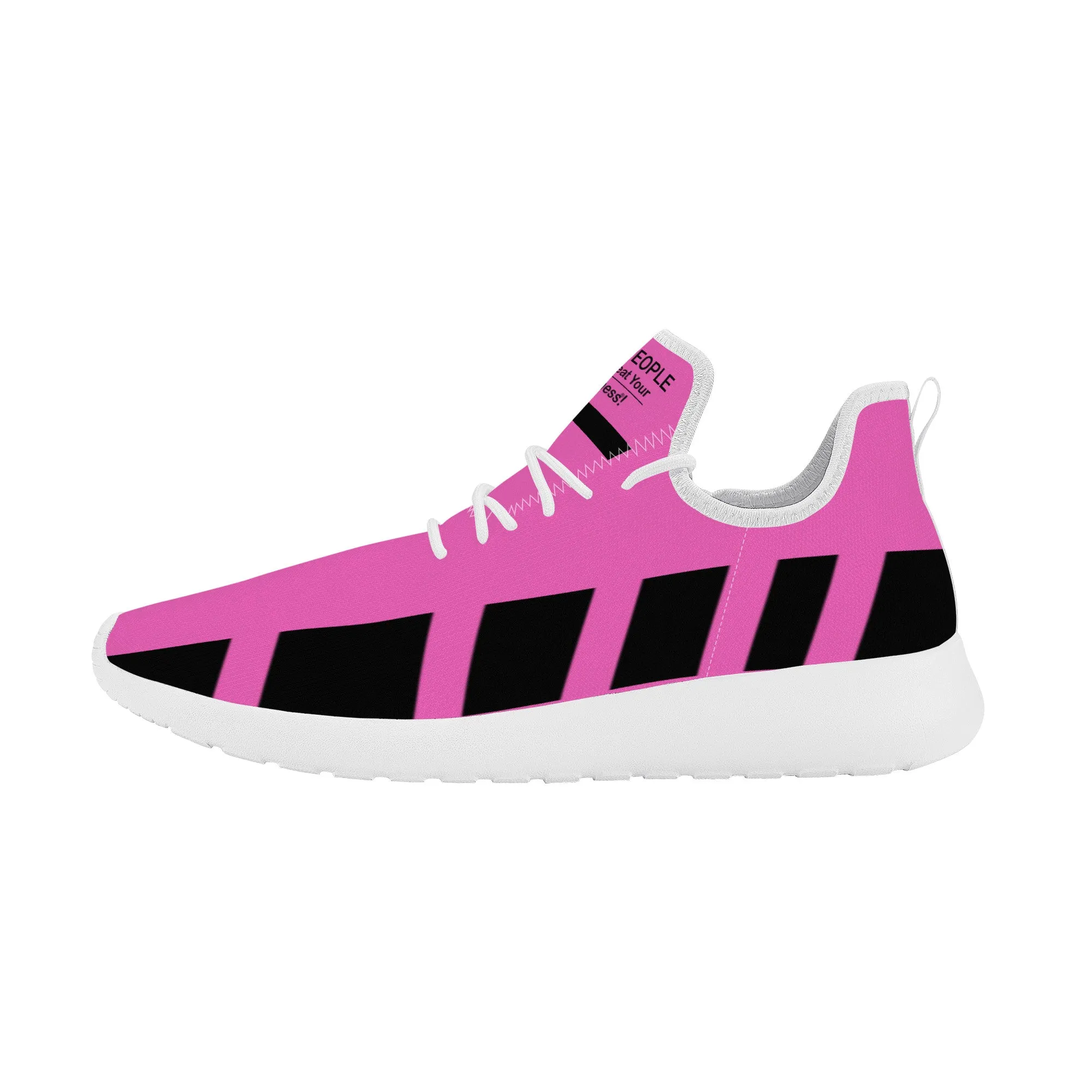 Black People Mesh Knit Sneaker - White