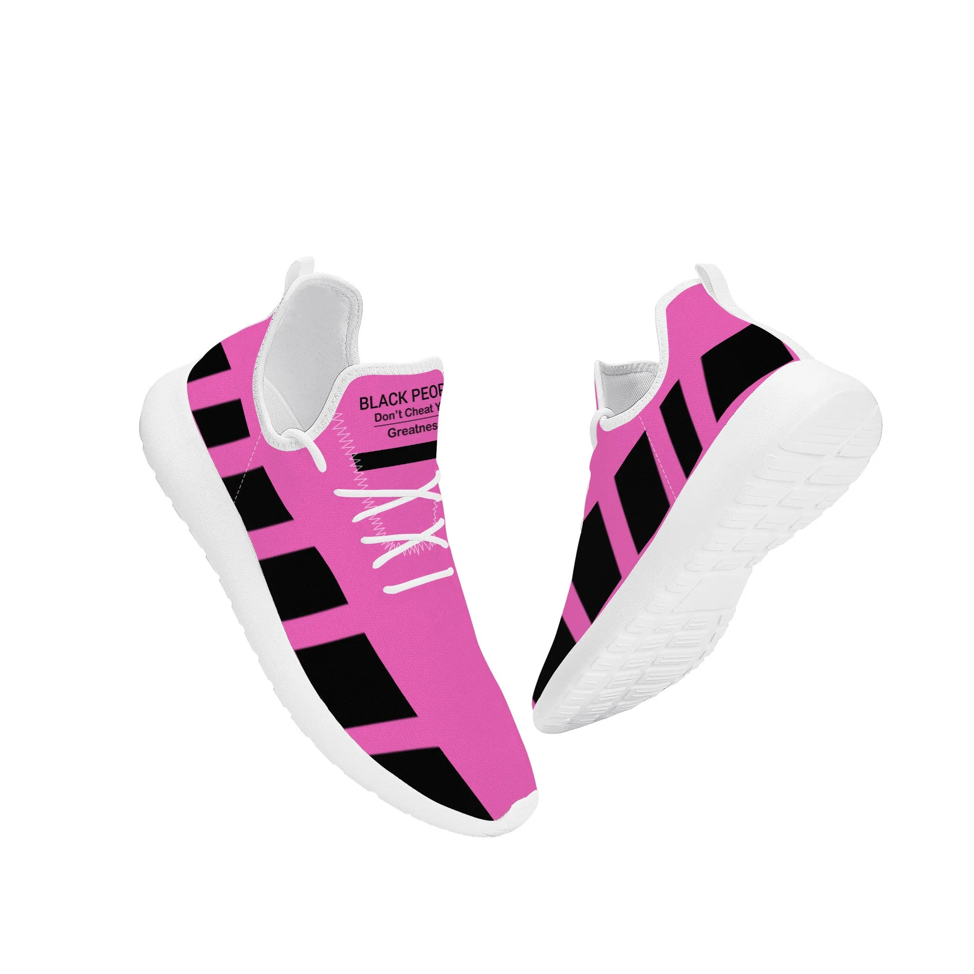 Black People Mesh Knit Sneaker - White