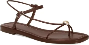 Black Strappy Flat Sandals for Women Comfortable Open Square Toe Sandals Dressy Beach Thong Flip Flop Slides Sandals