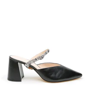 Black V Mule   Python Twiggy Strap