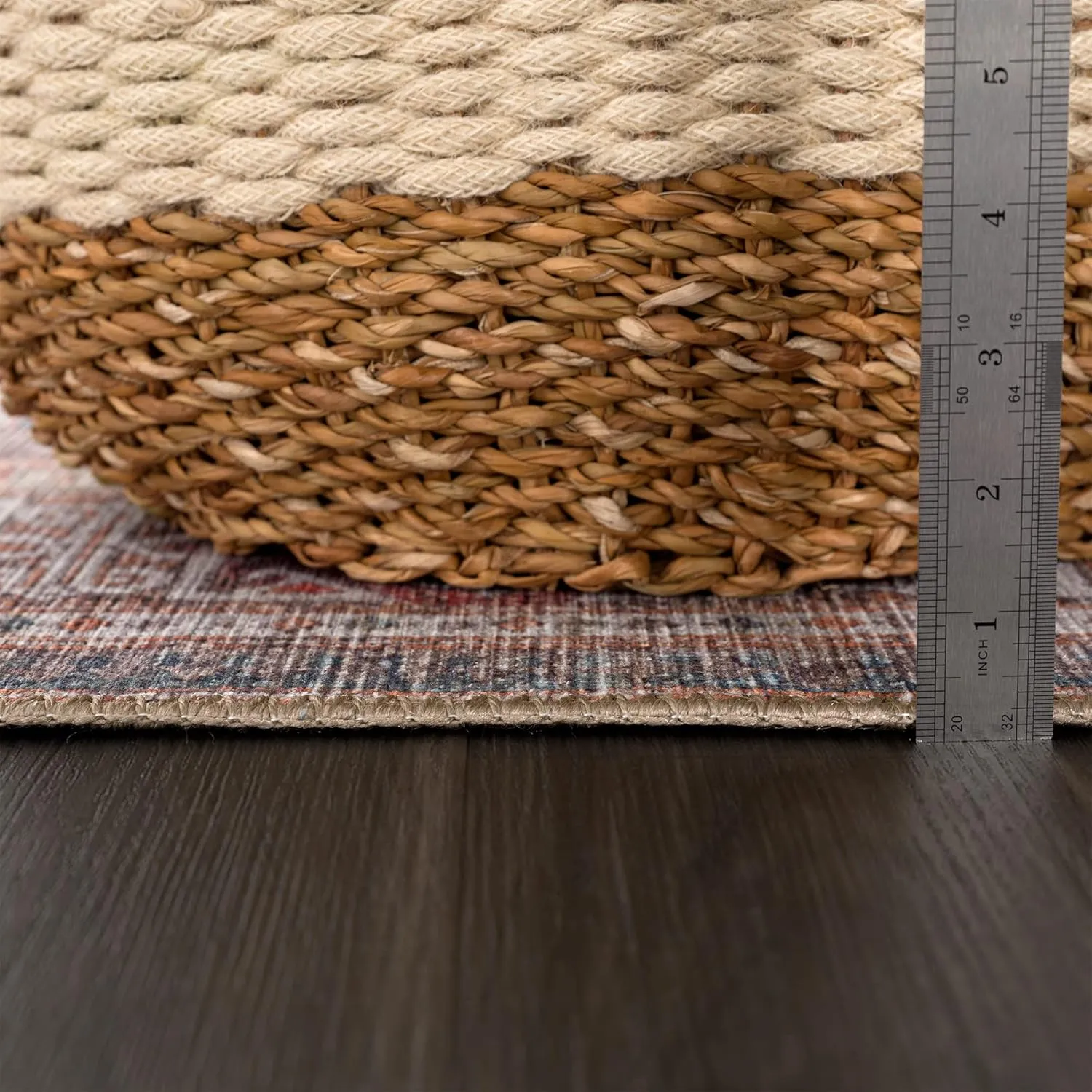 Bloom Rugs Washable Non-Slip 2' x 3' Rug - Brown/Blue/Orange Traditional Oriental Area Rug for Living Room, Bedroom, Dining Room, and Kitchen - Exact Size: 2' x 3'