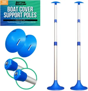 Boat Cover Support Pole, Adjustable Support System for Jon Boats, Pontoons, Aluminum Tarps, Bimini Tops, Marine Grade, 2 Pack