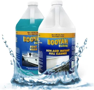 BooYah Clean Gallon Duo – Two Gallons of Award Winning Marine Cleaners to Keep Your Boat Looking Like New – Includes 1 Gallon Boat Wash and 1 Gallon Non-Acid Instant Hull Cleaner
