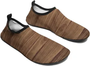 Brown Wooden Flooring Water Shoes Men Women Adult Aqua Sock Barefoot for Beach Swim River Pool Lake Hiking Kayaking Surfing
