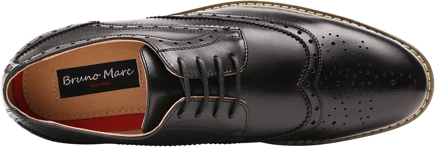 Bruno Marc Italy Prince Men's Classic Modern Oxford Wingtip Lace Dress Shoes