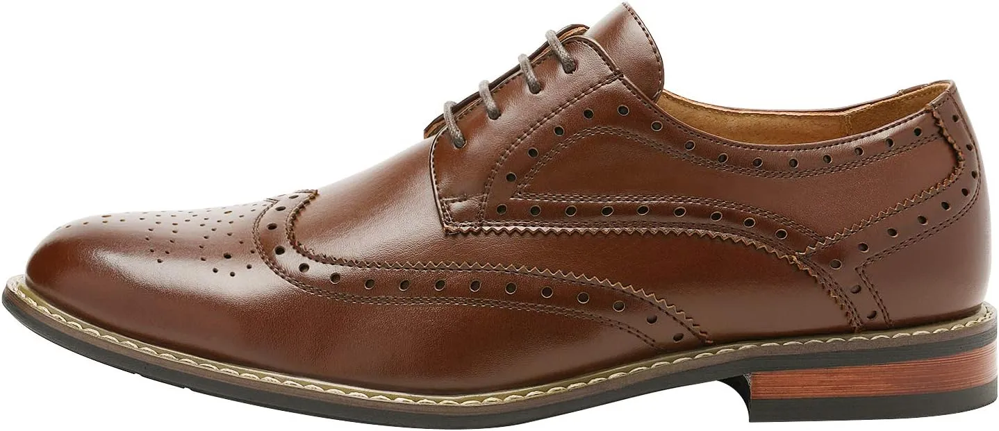 Bruno Marc Italy Prince Men's Classic Modern Oxford Wingtip Lace Dress Shoes