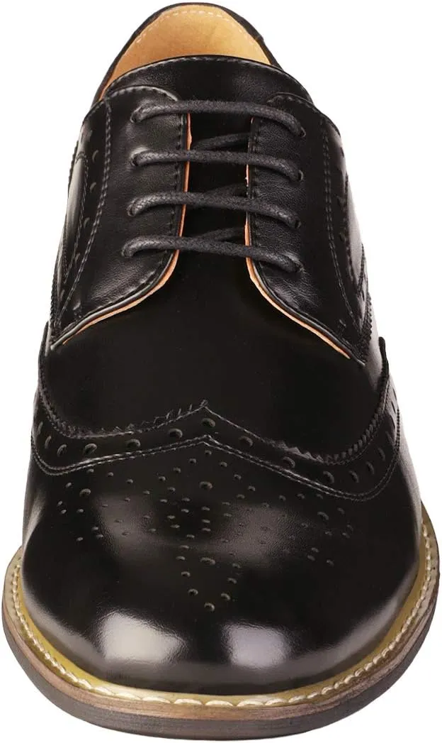 Bruno Marc Italy Prince Men's Classic Modern Oxford Wingtip Lace Dress Shoes