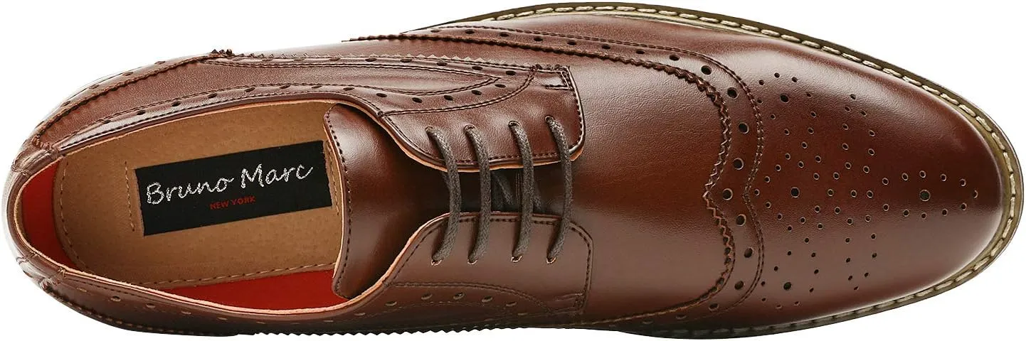 Bruno Marc Italy Prince Men's Classic Modern Oxford Wingtip Lace Dress Shoes