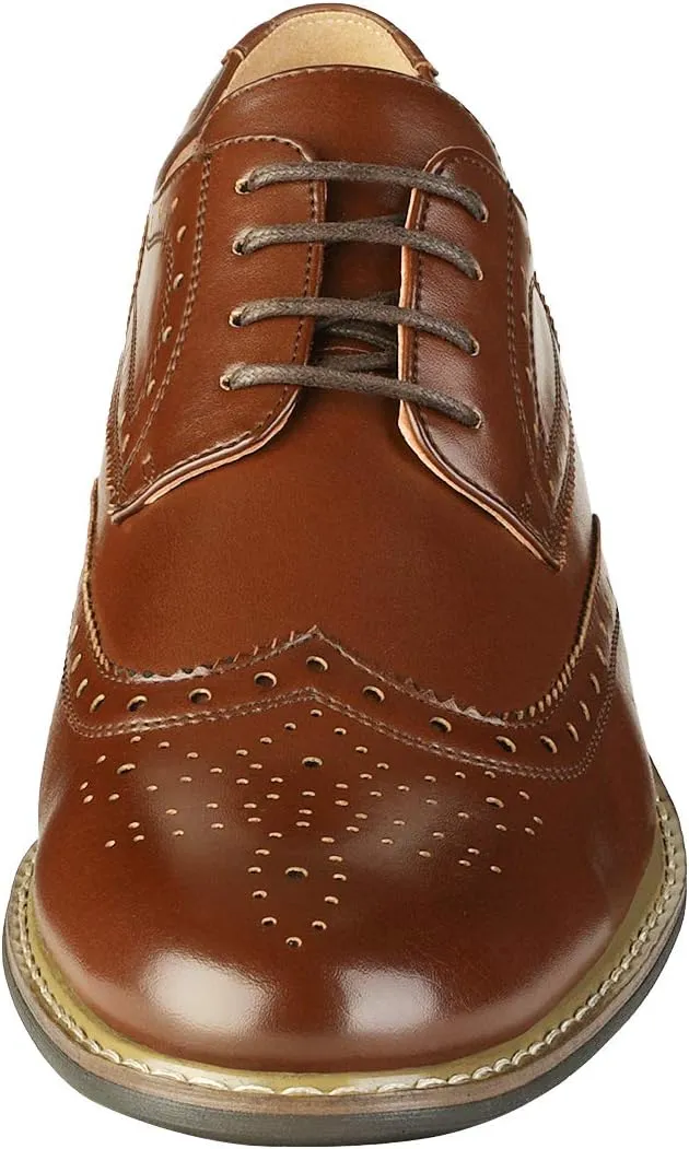 Bruno Marc Italy Prince Men's Classic Modern Oxford Wingtip Lace Dress Shoes