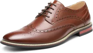 Bruno Marc Italy Prince Men's Classic Modern Oxford Wingtip Lace Dress Shoes