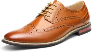Bruno Marc Italy Prince Men's Classic Modern Oxford Wingtip Lace Dress Shoes
