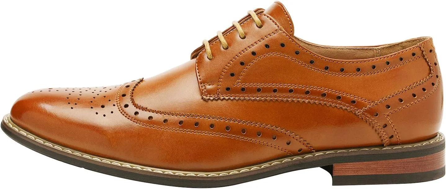 Bruno Marc Italy Prince Men's Classic Modern Oxford Wingtip Lace Dress Shoes