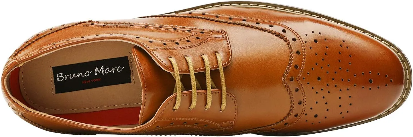 Bruno Marc Italy Prince Men's Classic Modern Oxford Wingtip Lace Dress Shoes