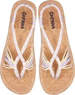 Capana Women's Flat Cork Sandals - Strappy Braided Bohemian Beach Sandals, Spring Casual Shoes, Comfy Boho Flats for Teen Girls – Cocoon