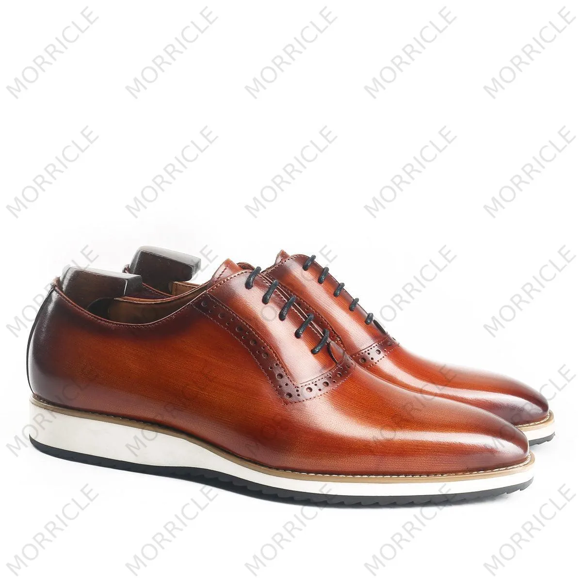Casual Caramel Patina Oxford Shoes