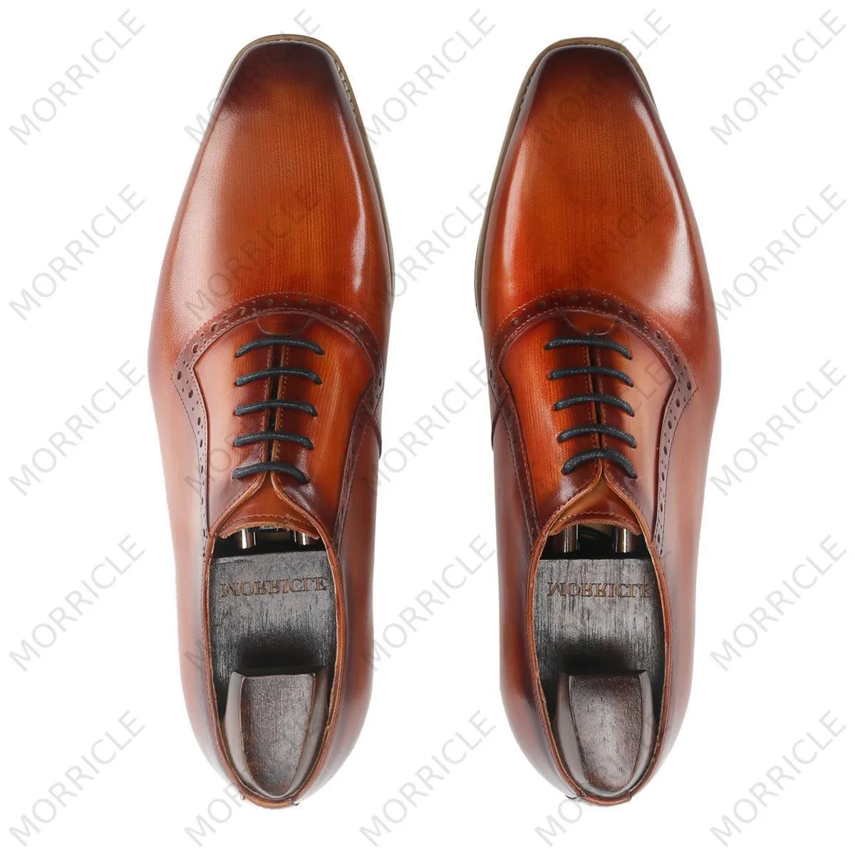 Casual Caramel Patina Oxford Shoes