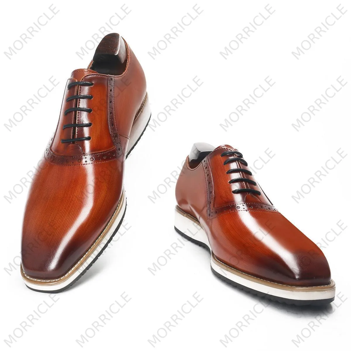 Casual Caramel Patina Oxford Shoes