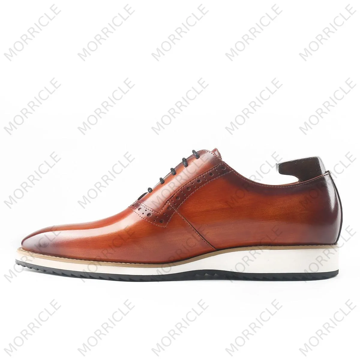 Casual Caramel Patina Oxford Shoes