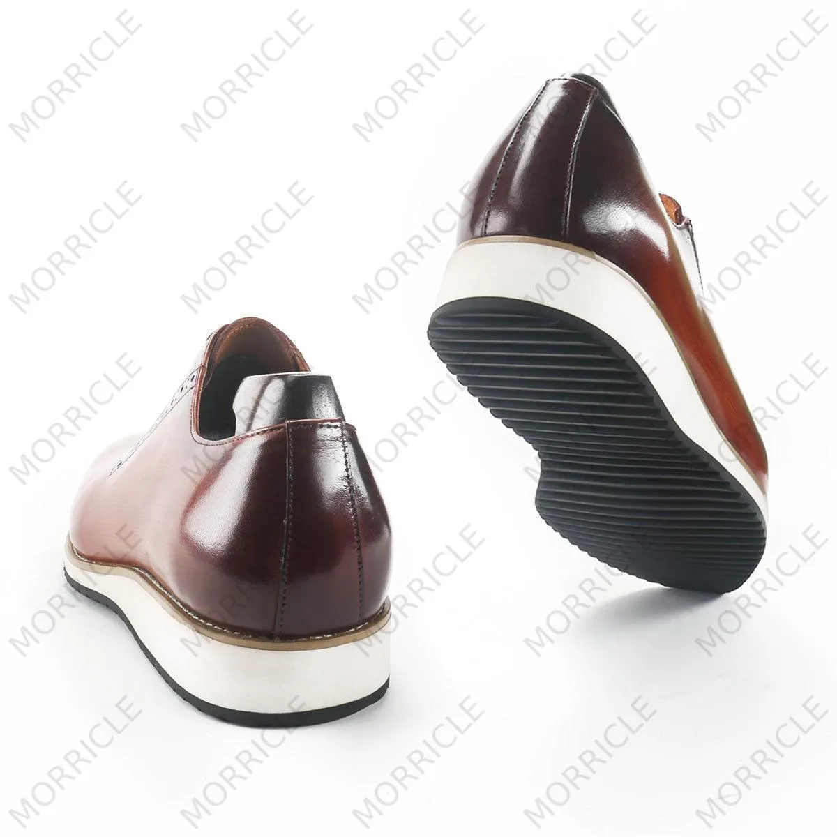 Casual Caramel Patina Oxford Shoes