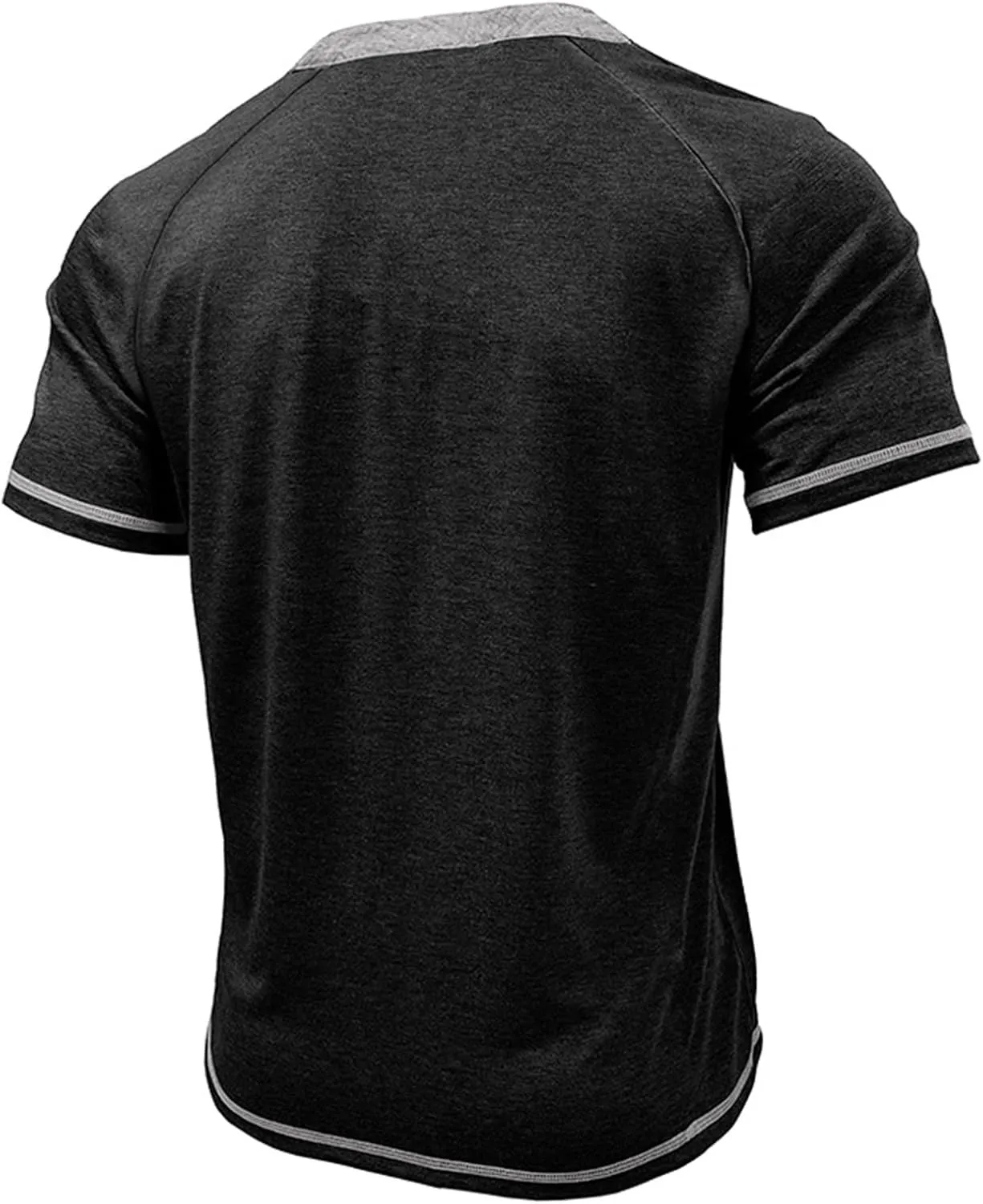 Casual Henley Shirts for Men Classic Button Up Cotton Short Sleeve T-Shirt Summer Basic Solid Lightweight Tees Tops