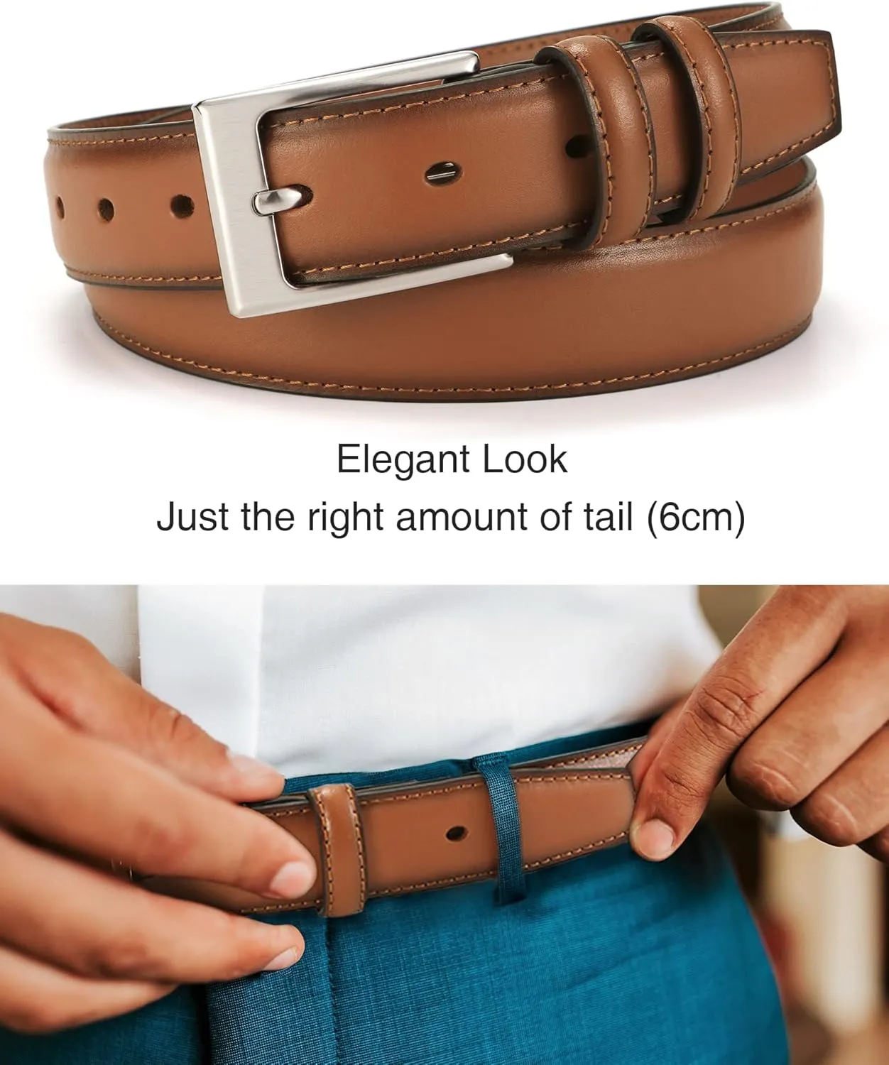 CHAOREN Mens Belts Leather 1 1/8" for Gift Men - Perfect Companion to Mens Dress Shoes