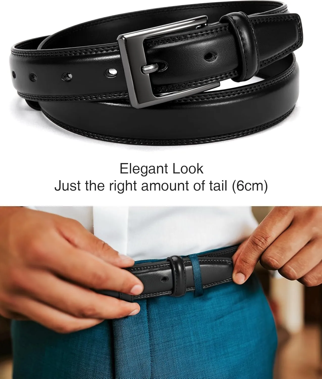 CHAOREN Mens Belts Leather 1 1/8" for Gift Men - Perfect Companion to Mens Dress Shoes