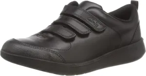 Clarks Boys’ Scape Sky K Low-Top Sneakers, Black (Black Leather Black Leather)