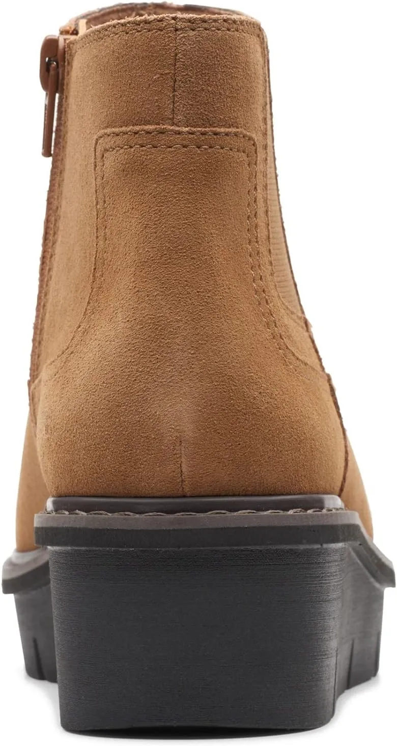 Clarks Womens AIRABELL STYLE Faux Leather Wedge Ankle Boots