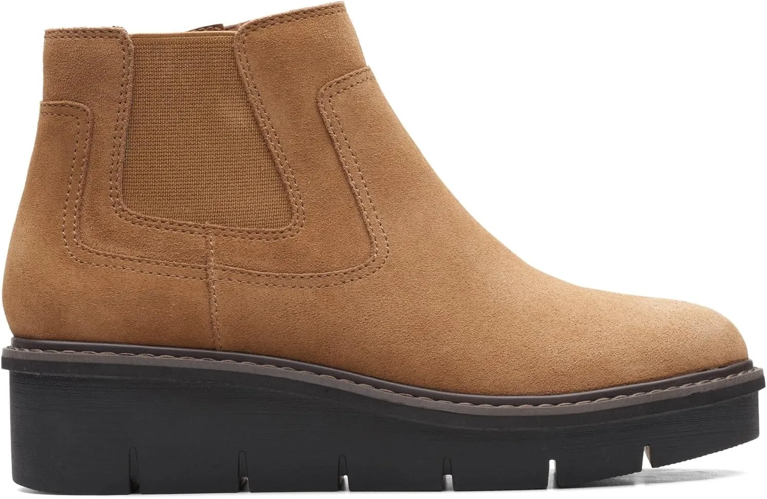 Clarks Womens AIRABELL STYLE Faux Leather Wedge Ankle Boots